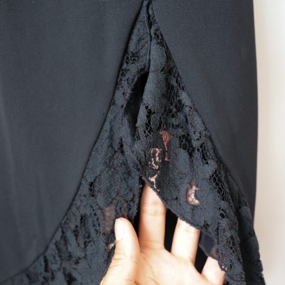 Vintage Cache Asymmetric Lace Hem Slip Dress Romantic Whimsigoth - Picture 5 of 7